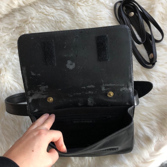 WAIST BAG Holt Renfrew Vintage Black Leather - Picture 3 of 3